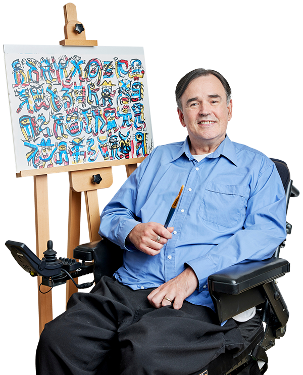 Tim-Fergoson and his artwork-W600 Tim-Fergoson and his artwork-W600